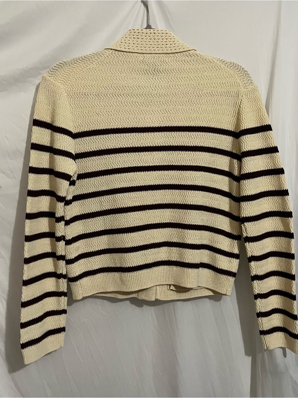 rag & bone Cream and Brown Striped Knit Cardigan - Picture 6 of 8